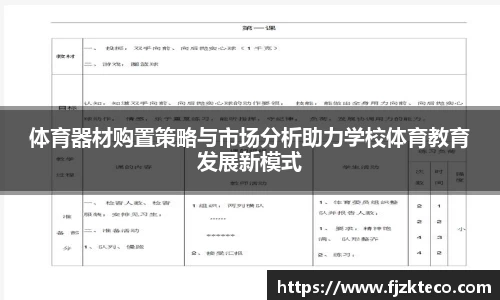 体育器材购置策略与市场分析助力学校体育教育发展新模式